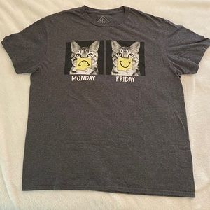 Grey Weekday Cat Shirt